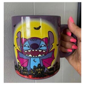 NEW Disney  Lilo and Stitch Halloween Scene with Glitter Ceramic Mug 20 oz